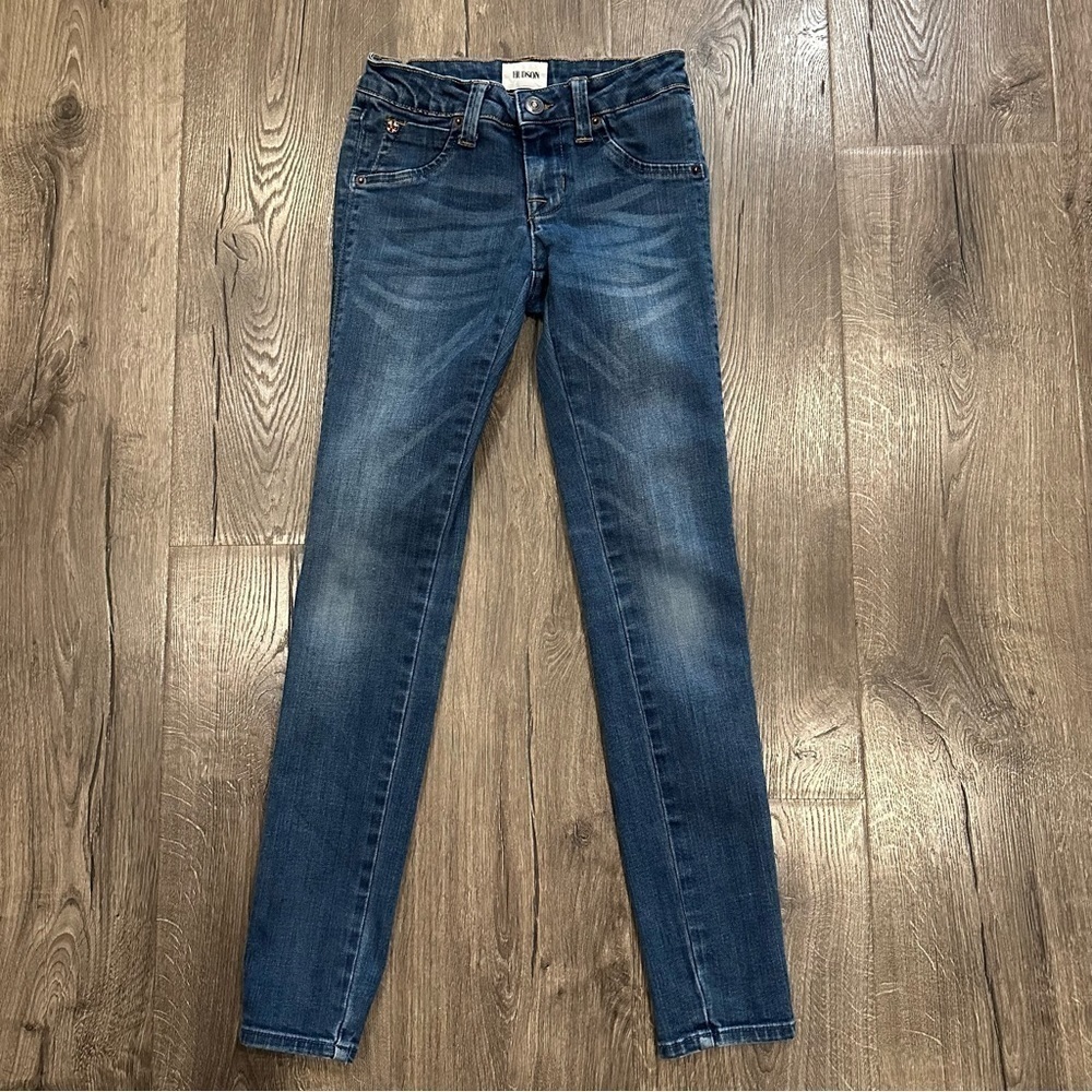 Hudson Girls Medium Wash Skinny Jeans Back Flap Pockets Size 10